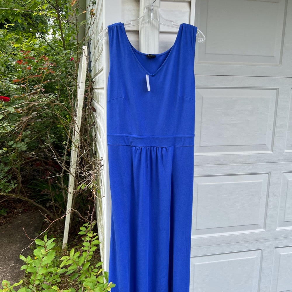 NWT Talbots Pretty Royal Blue V-Neck Sleeveless Maxi Dress - Picture 4 of 5